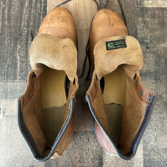 Chippewa Vintage Steel Toe Ankle Brown Work Boots Mens 12 - Picture 7 of 12